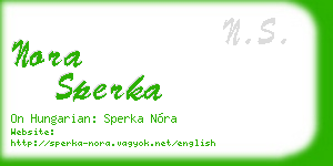 nora sperka business card